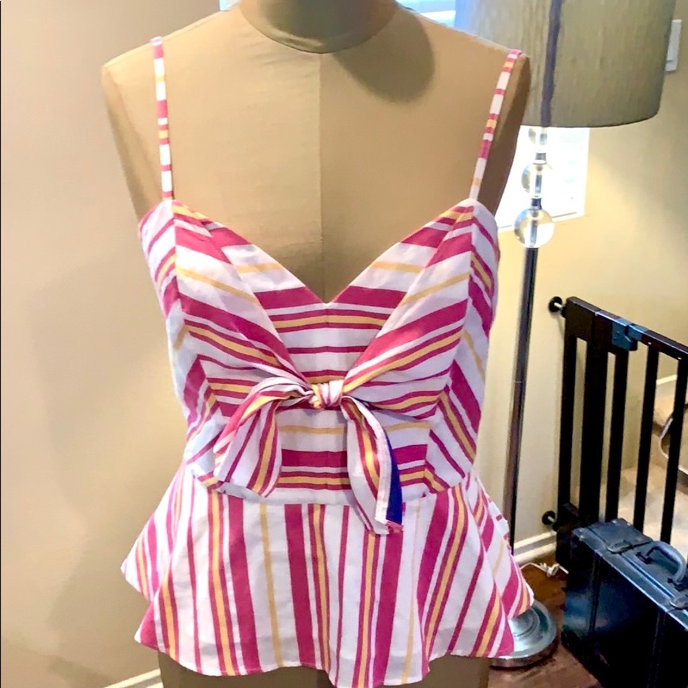 Festive Striped Parker Top Sz L NWT